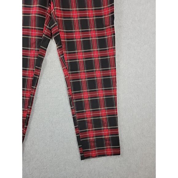 Time and Tru Red Plaid Mid Rise Side Zip Tapered Stretch Pants Women's 12 - Picture 5 of 12